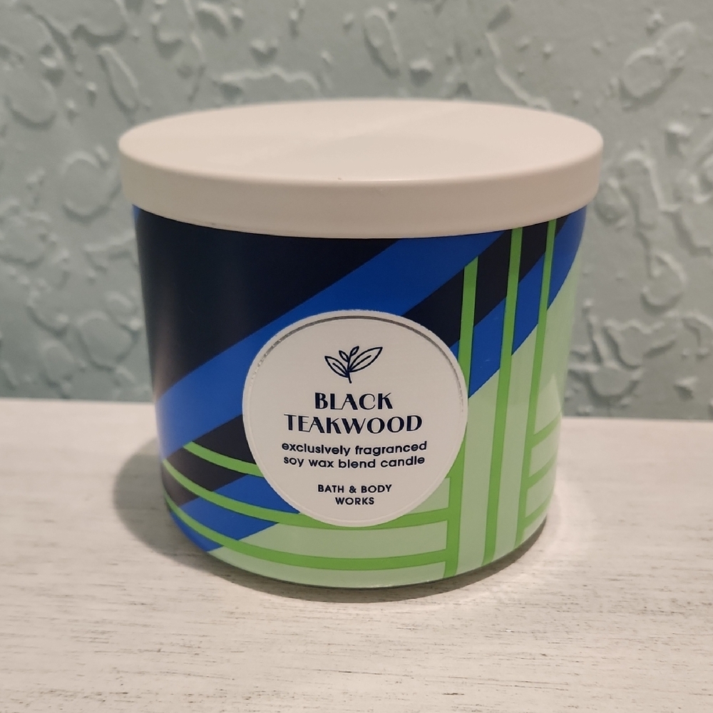 Bath & Body Works Black Teakwood 3 Wick Candle